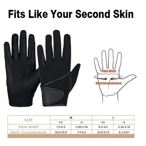 Second Skin Rome Horse Riding Gloves Medium - Image 3