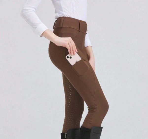 Chocolate Brown Riding Tights Size Medium - Image 4