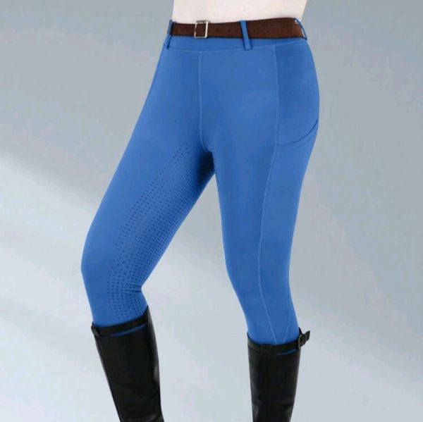 Blue Riding Tights, Silicone Seat, Size M - Image 4