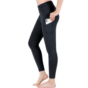 Black Riding Tights, Silicone Seat, Size Large