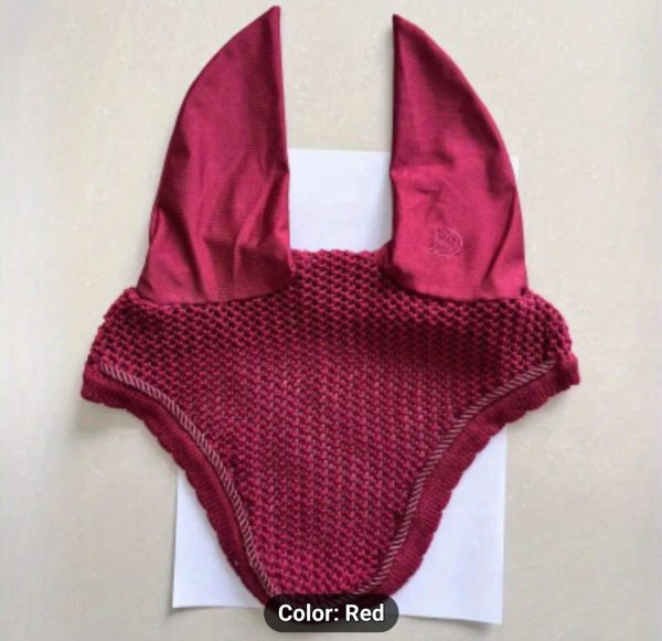Mars Horse Ear Veil, Burgundy red colour with ear