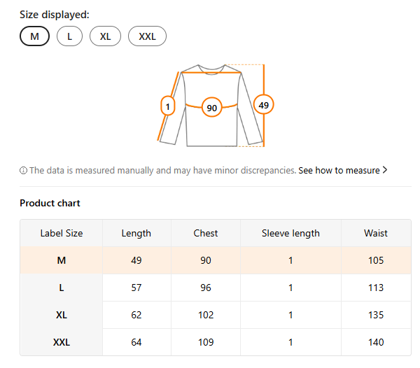 sizing for body protector